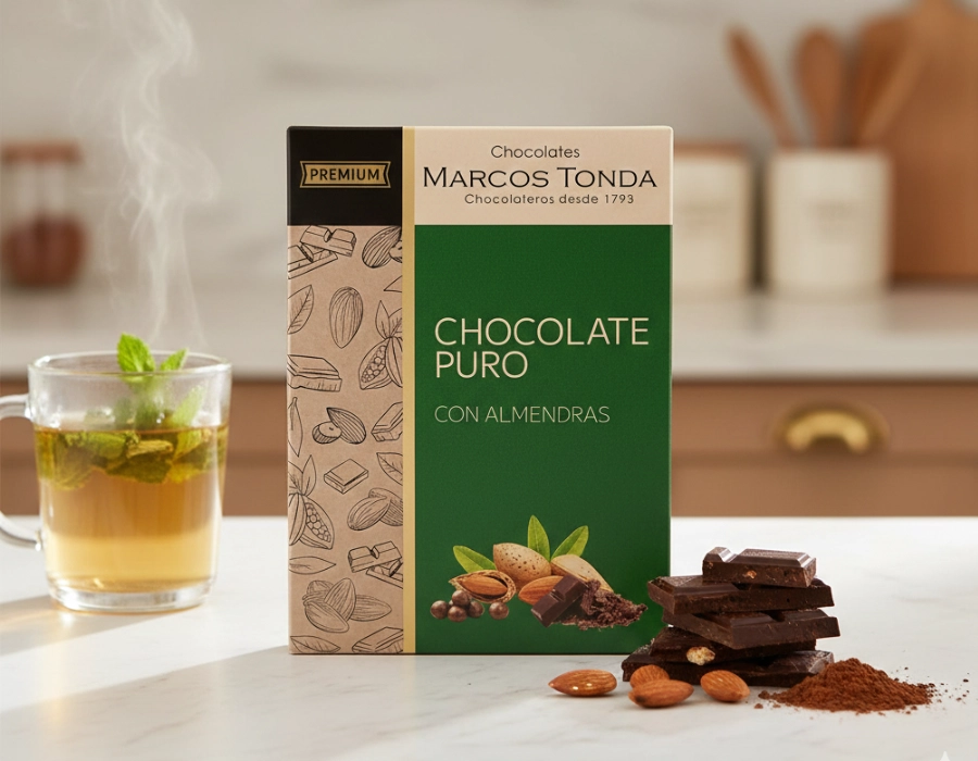 Amandelen omhuld met pure chocolade